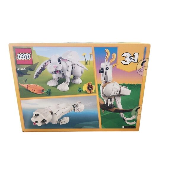 LEGO Creator 3 in 1 White Rabbit Animal Toy Building Set, STEM Toy for Kids 8+ - Picture 2 of 5